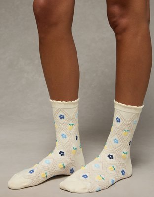 AE Textured Cropped Crew Socks 2-Pack