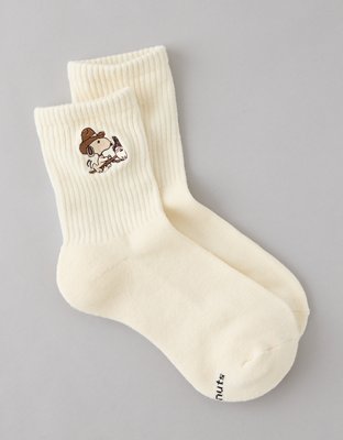AE Snoopy Cropped Crew Socks