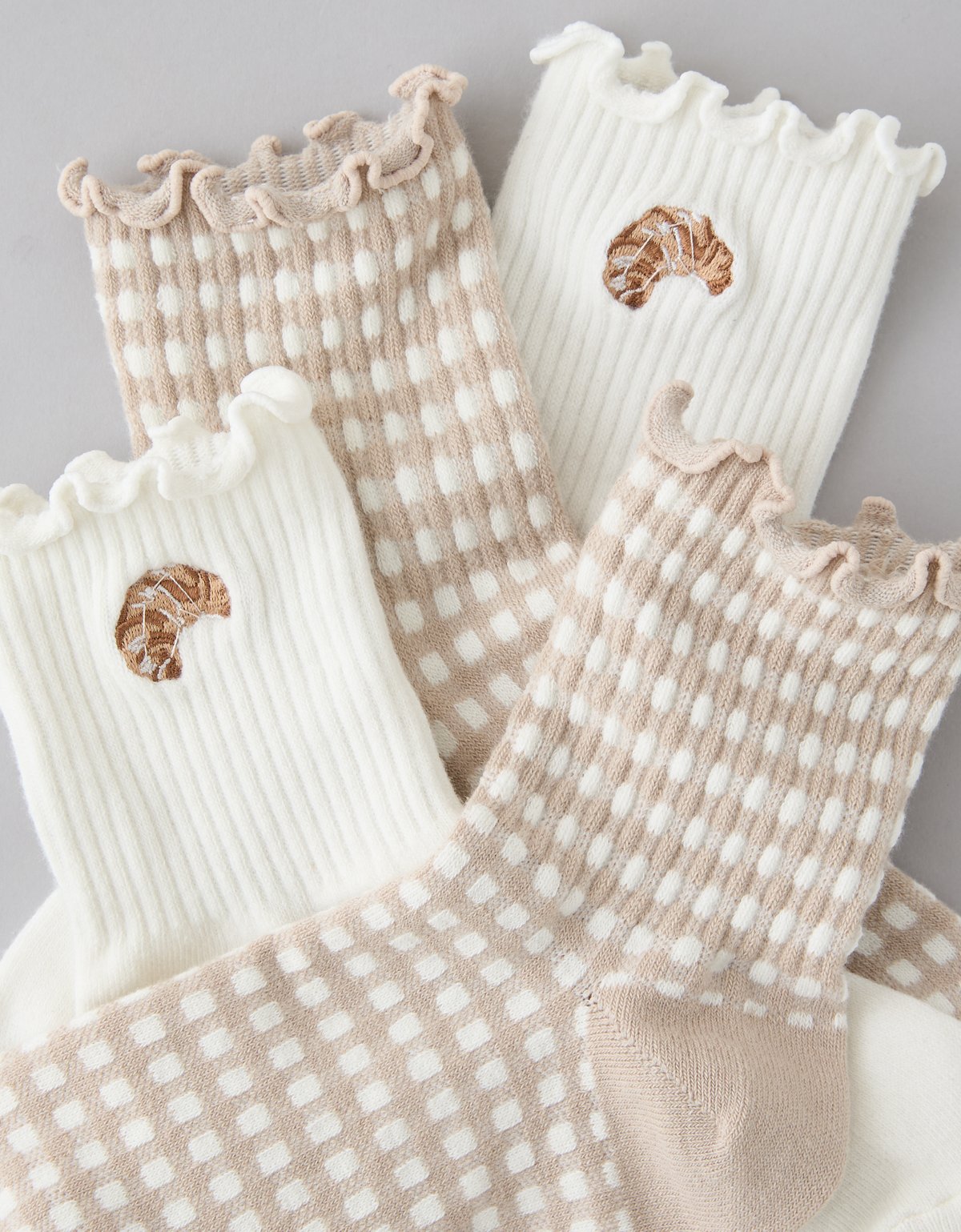 AE Breakfast Graphic Cropped Crew Socks 2-Pack - image 3