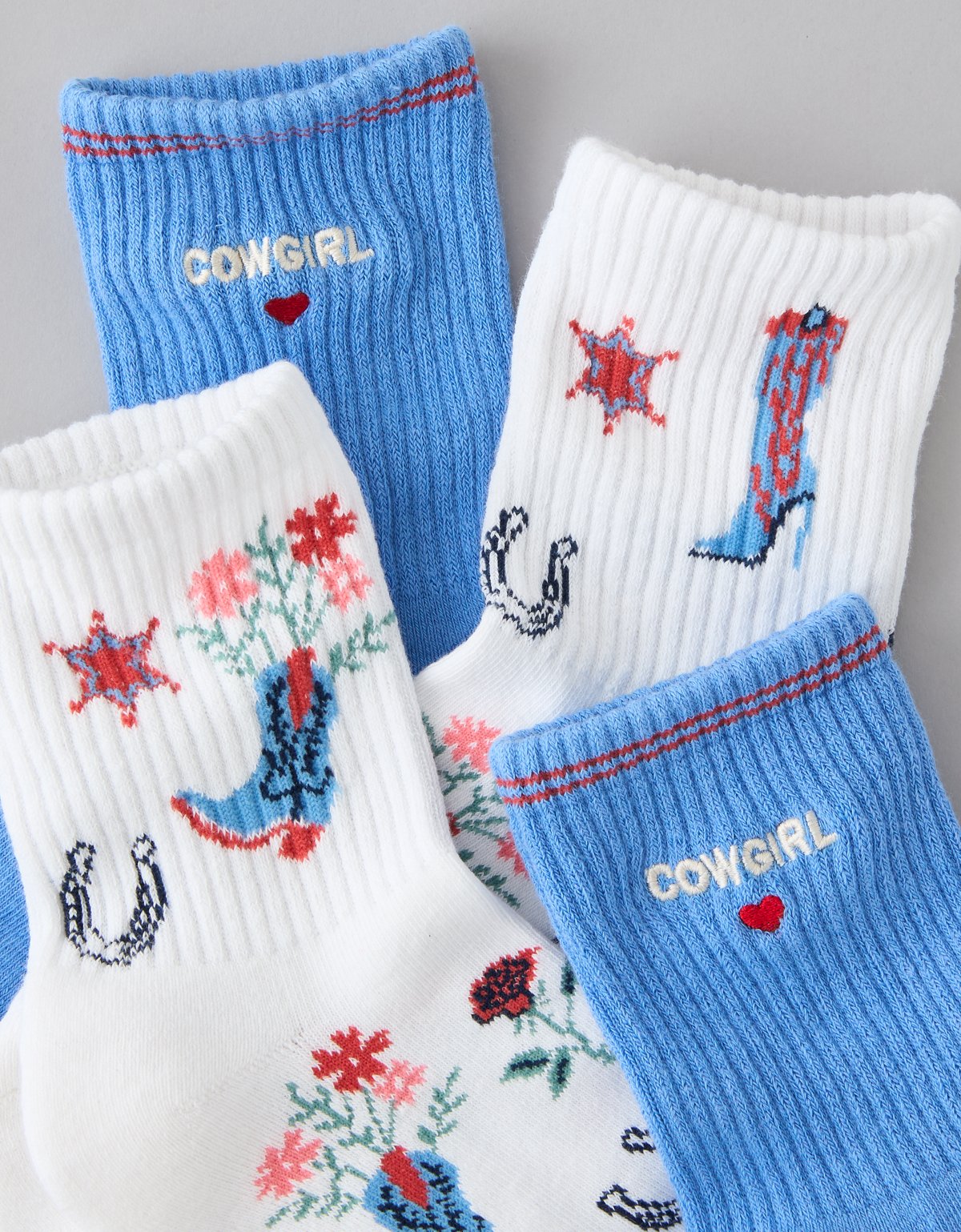 AE Graphic Cropped Crew Socks 2-Pack - image 2
