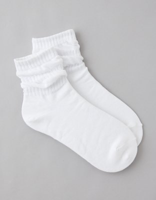 american eagle dress socks AE Ruffle Cropped Crew 3-Pack Women's Nude One Size shoe size Womens 8 AE Sporty Ankle Socks 3-Pack