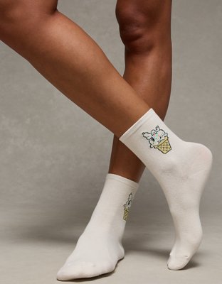 AE Snoopy Graphic Cropped Crew Socks 2-Pack from American Eagle - $11.21