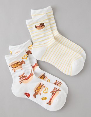 AE Americana Cropped Crew Socks 2-Pack