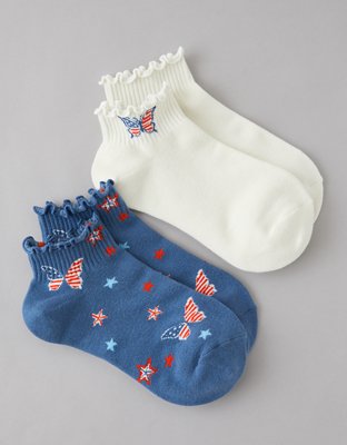 AE Graphic Shortie Crew Socks 2-Pack from American Eagle - $11.21