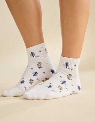 AE Snoopy Graphic Cropped Crew Socks 2-Pack from American Eagle - $14.95