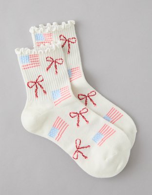 AE Americana Cropped Crew Socks