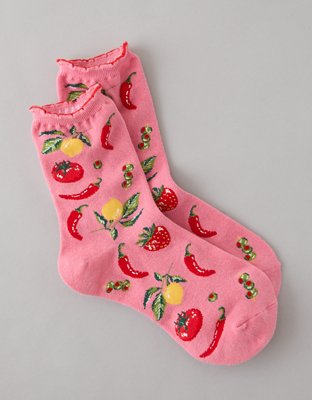 AE Graphic Cropped Crew Socks