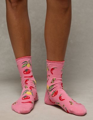 AE Graphic Cropped Crew Socks