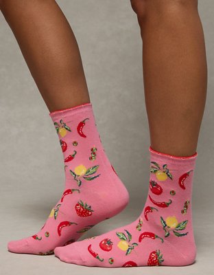 AE Graphic Cropped Crew Socks