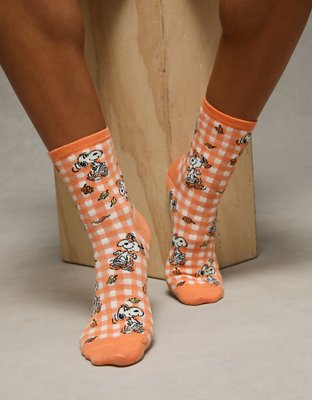 AE Snoopy Cropped Crew Socks