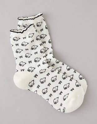 AE Snoopy Cropped Crew Socks