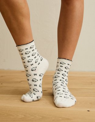 AE Snoopy Cropped Crew Socks
