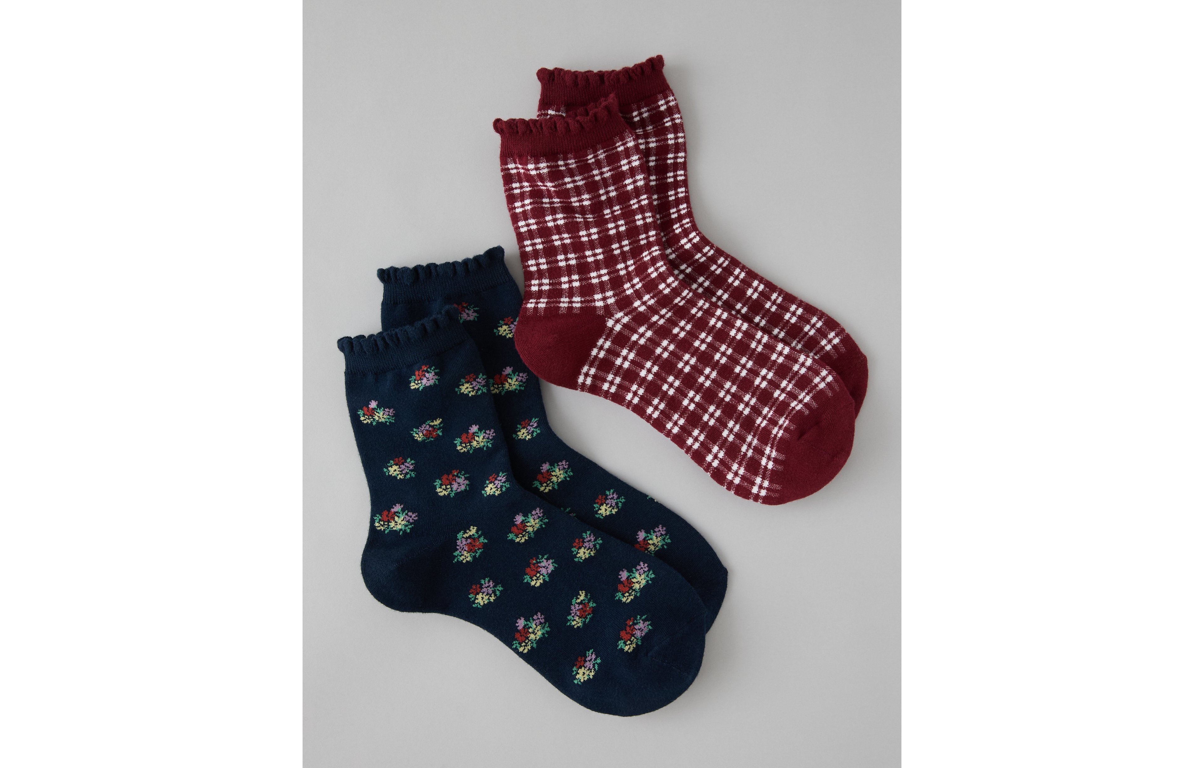 AE Graphic Cropped Crew Socks 2-Pack
