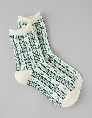 AE Graphic Cropped Crew Socks 2-Pack