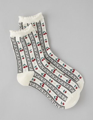 AE Graphic Cropped Crew Socks 2-Pack