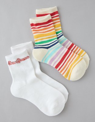AE Pride Graphic Cropped Crew Socks 2-Pack from American Eagle - $14.95