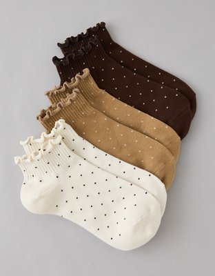 AE Ruffle Shortie Crew Socks 3-Pack from American Eagle - $12.56