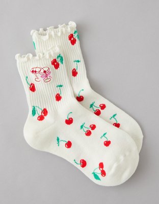 AE Graphic Cropped Crew Socks from American Eagle - $7.46