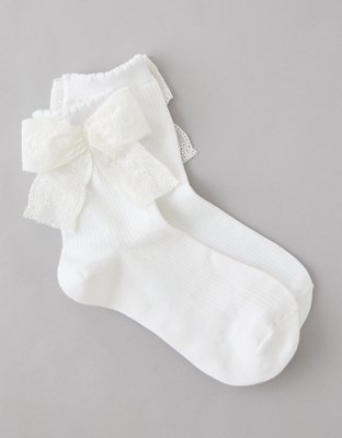 AE Bow Cropped Crew Socks