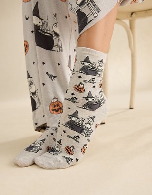 AE Snoopy Cropped Crew Socks