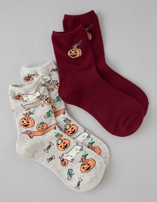 AE Halloween Cropped Crew Socks 2-Pack
