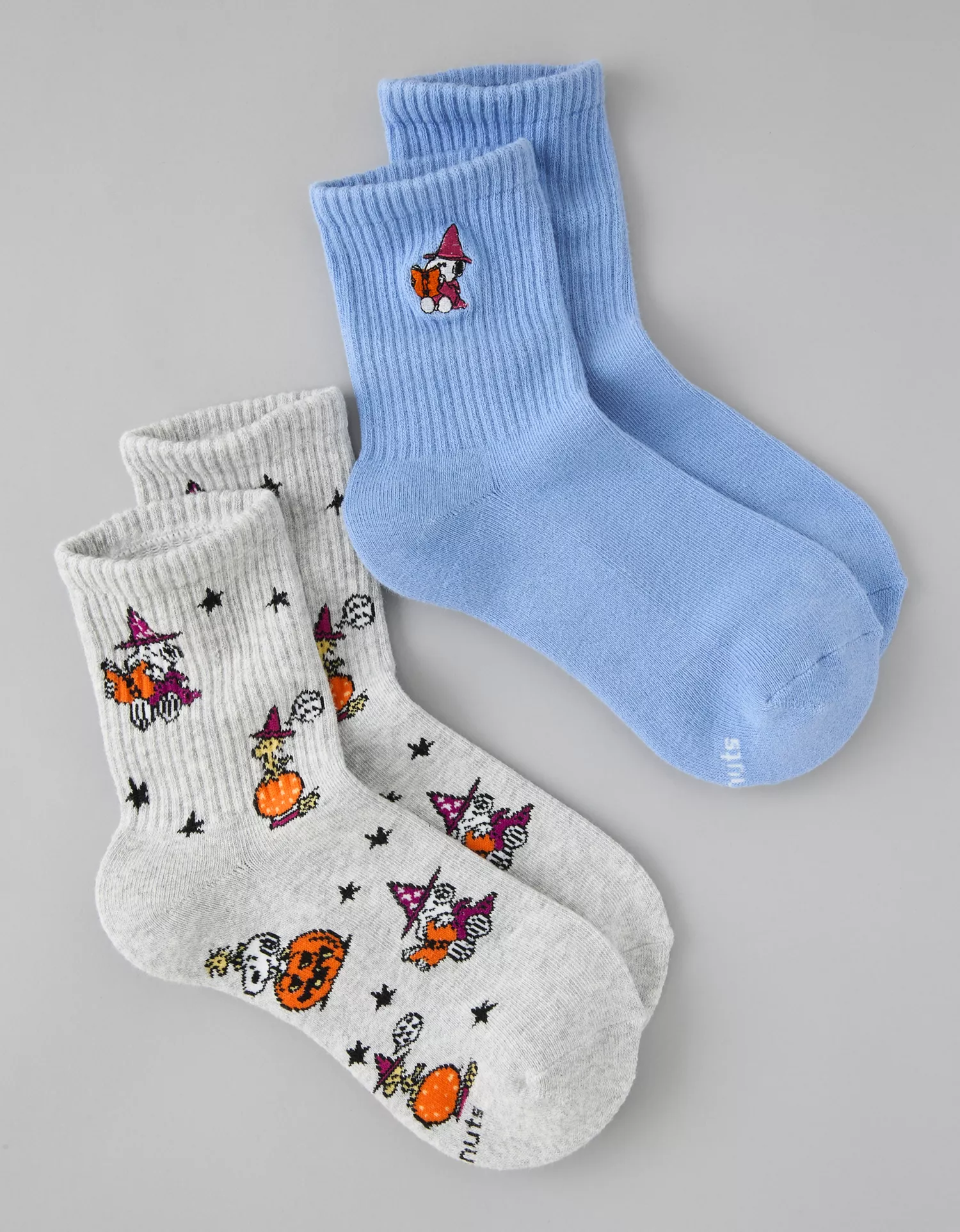 AE Snoopy Cropped Crew Socks 2-Pack