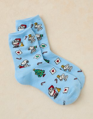 AE Snoopy Cropped Crew Socks