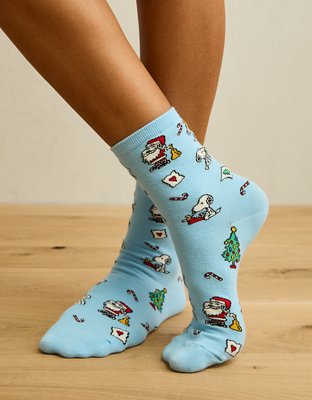 AE Snoopy Cropped Crew Socks