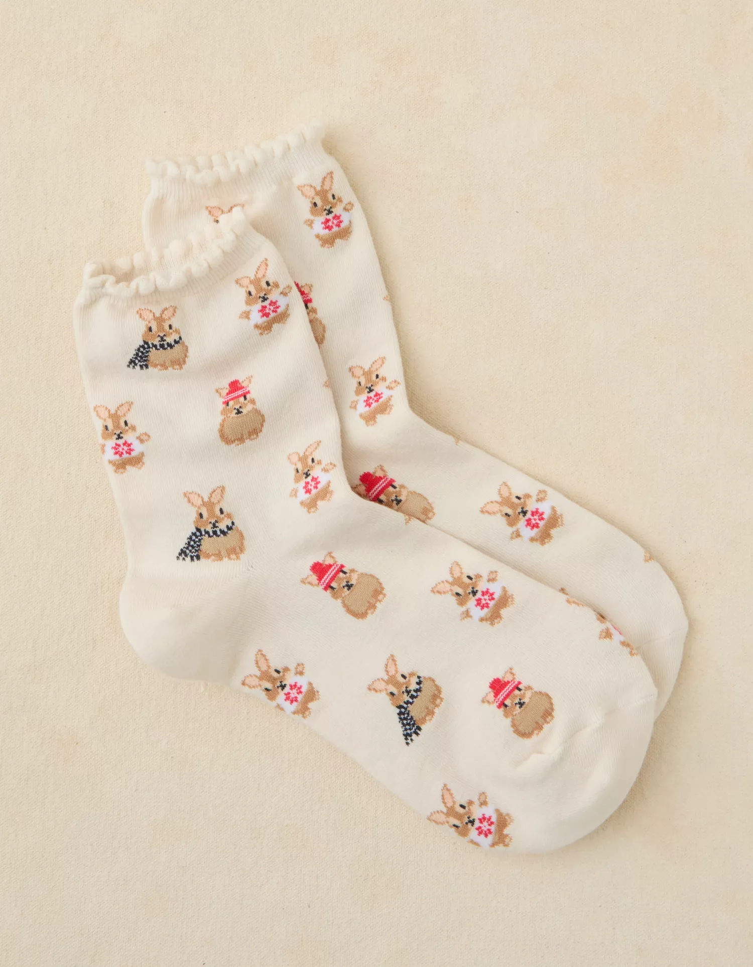 AE Graphic Ruffled Cropped Crew Socks - thumbnail 2