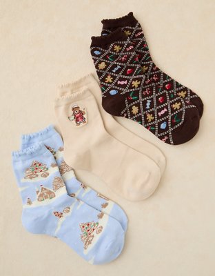 AE Baking Bear Crew Socks 3-Pack