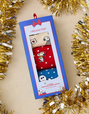 AE Snoopy Crew Socks 3-Pack