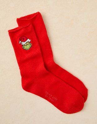 AE Grinch Cozy Crew Socks