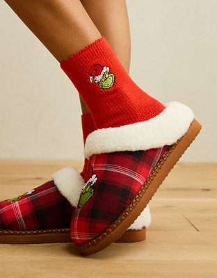 AE Grinch Cozy Crew Socks