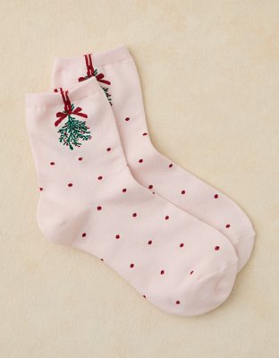 AE Graphic Ruffled Cropped Crew Socks