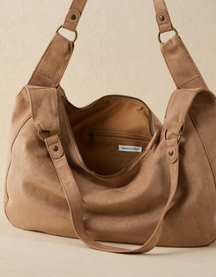 AE Faux Suede Slouchy Shoulder Bag