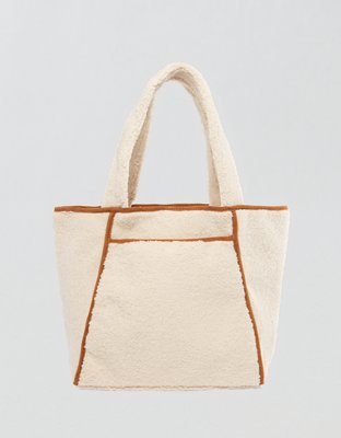 SDHC Faux Shearling Tote Bag