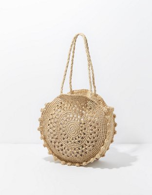 AEO Round Straw Tote