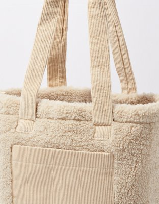 AEO Cozy Corduroy Sherpa Tote Bag