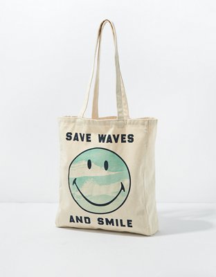 AE Smiley® Checkered Nylon Tote Bag