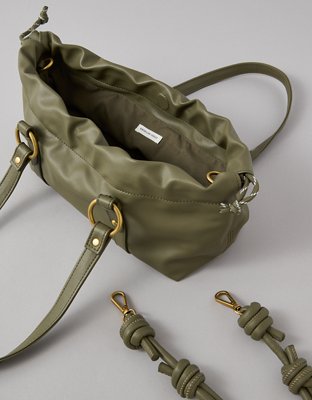 AE Vegan Leather Drawcord Hot Dog Bag