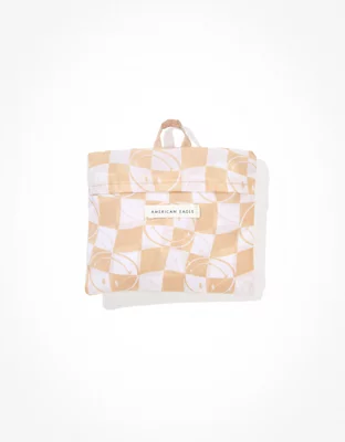 Ae Smiley Checkered Nylon Tote Bag Women's Sand One Size