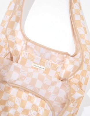 AE Smiley® Checkered Nylon Tote Bag