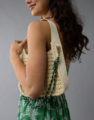 AE Mini Raffia Tote Bag