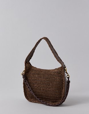 ★athe★ ECOLE Brown Raffia Shoulder Bag M AE Mini Raffia Tote Bag