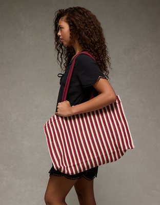 AE Oversized Striped Tote Bag