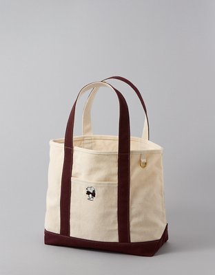 AE Cotton Canvas Snoopy Bow Tote Bag