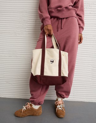 AE Cotton Canvas Snoopy Bow Tote Bag