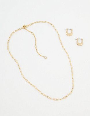 AEO Gold Necklace  Earring Set