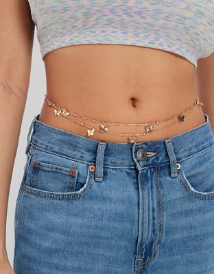 AEO Metal Butterfly Belly Chain