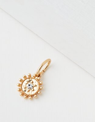 AE Gold Pave Disc Charm - Create Your Own Jewelry